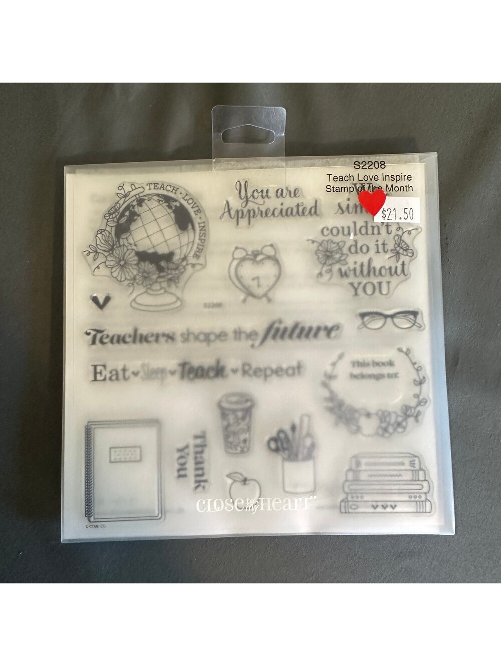 Close To My Heart S2208 Teach Love Inspire Acrylic Stamp Set
